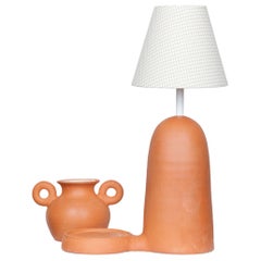 Bloom Terracotta Lamp + Vase by Lola Mayeras
