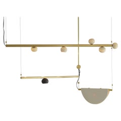Brass Sculpted Light Suspension, My Queen III, Signed Periclis Frementitis