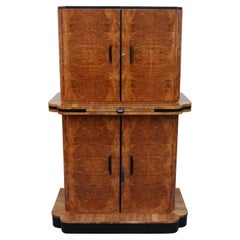 1930's Art Deco Cocktail Cabinet in Burr and Figured Walnut 