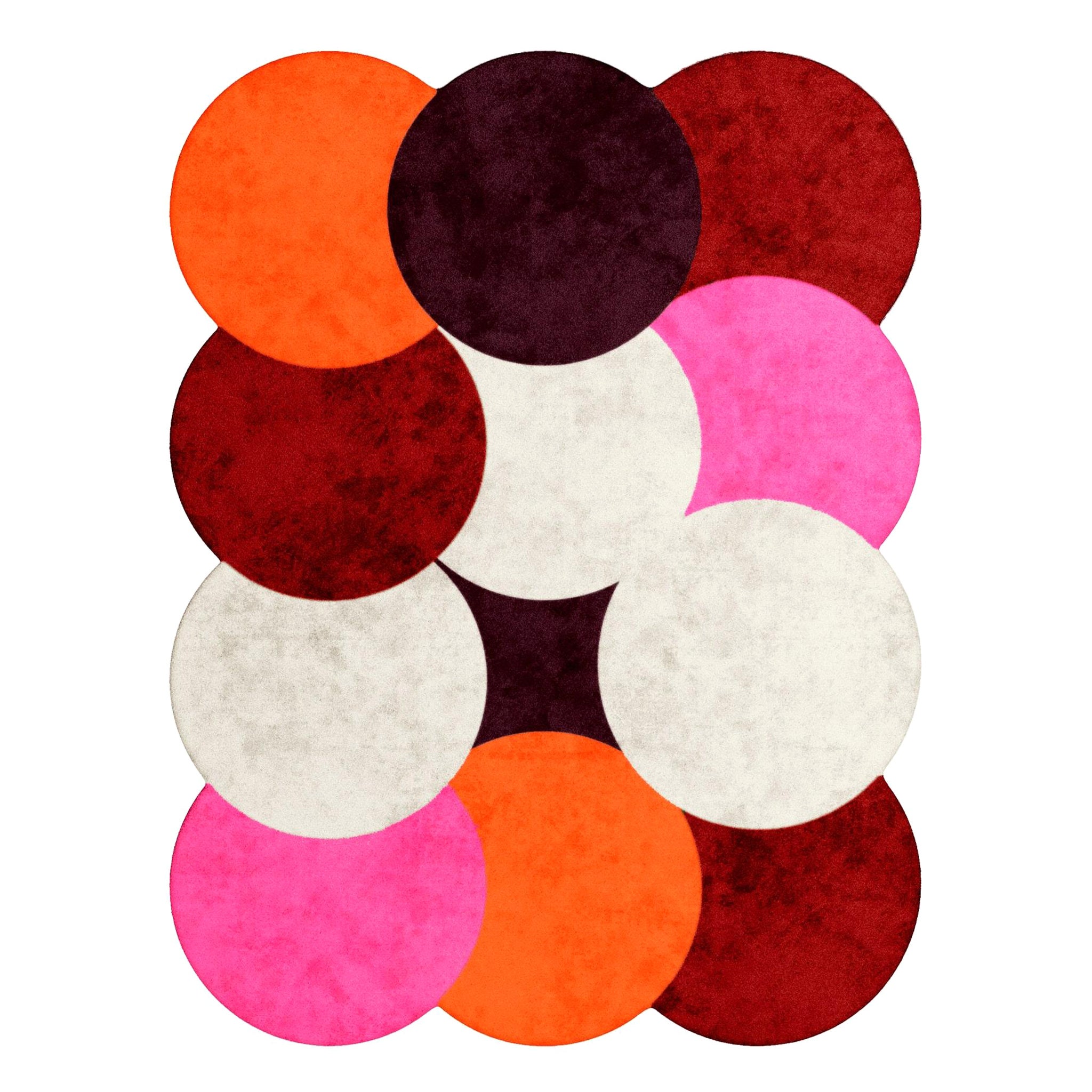 Tapis de style Memphis mixte mi-siècle moderne tufté à la main Viva magenta et rose