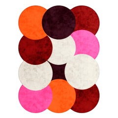 Mid-Century Modern Mixed Memphis Style Hand-Tufted Rug in Viva Magenta & Pink