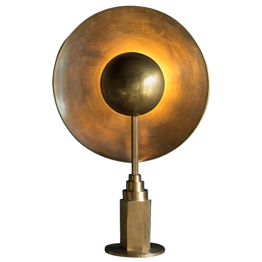 Metropolis Brass Table Lamp by Jan Garncarek For Sale