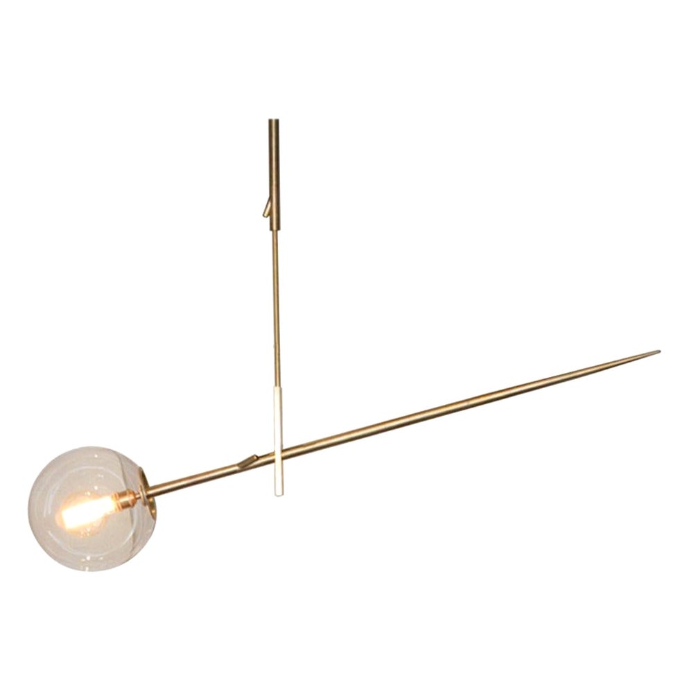 Hasta Brass Contemporary Sculptural Hanging Pendant Lamp by Jan Garncarek