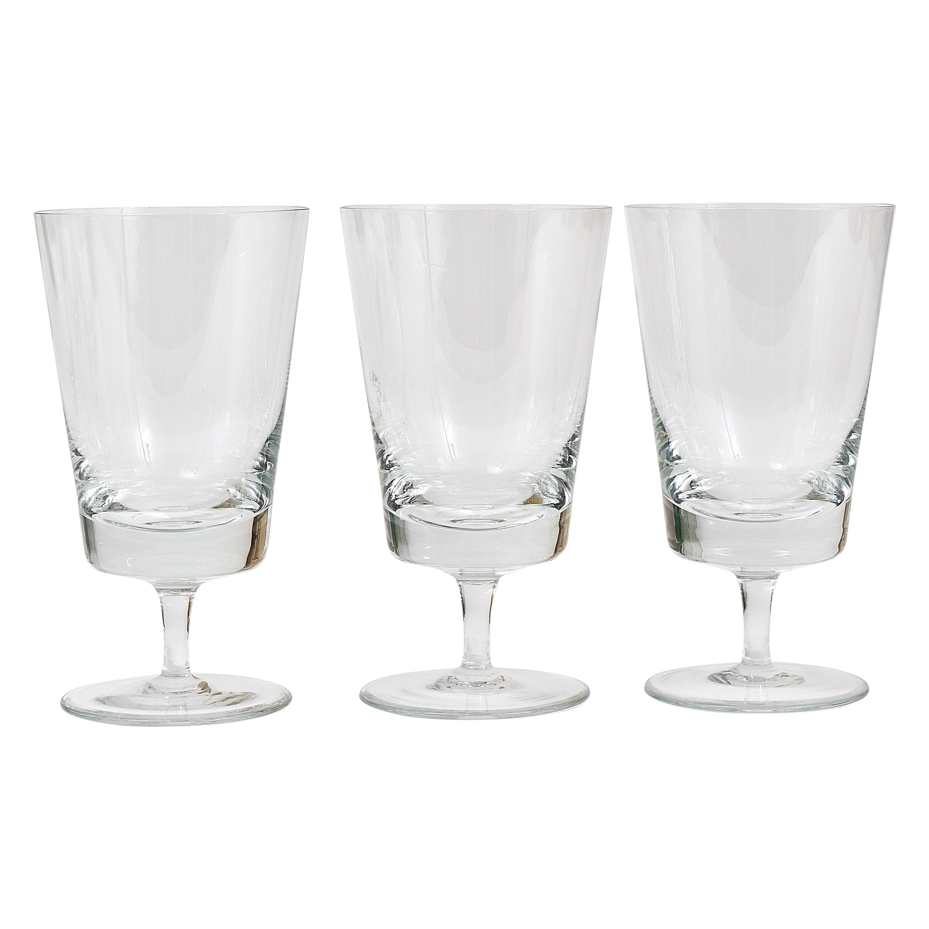 Set of Six Heavy Cut Glass English Wine Glasses For Sale at 1stDibs