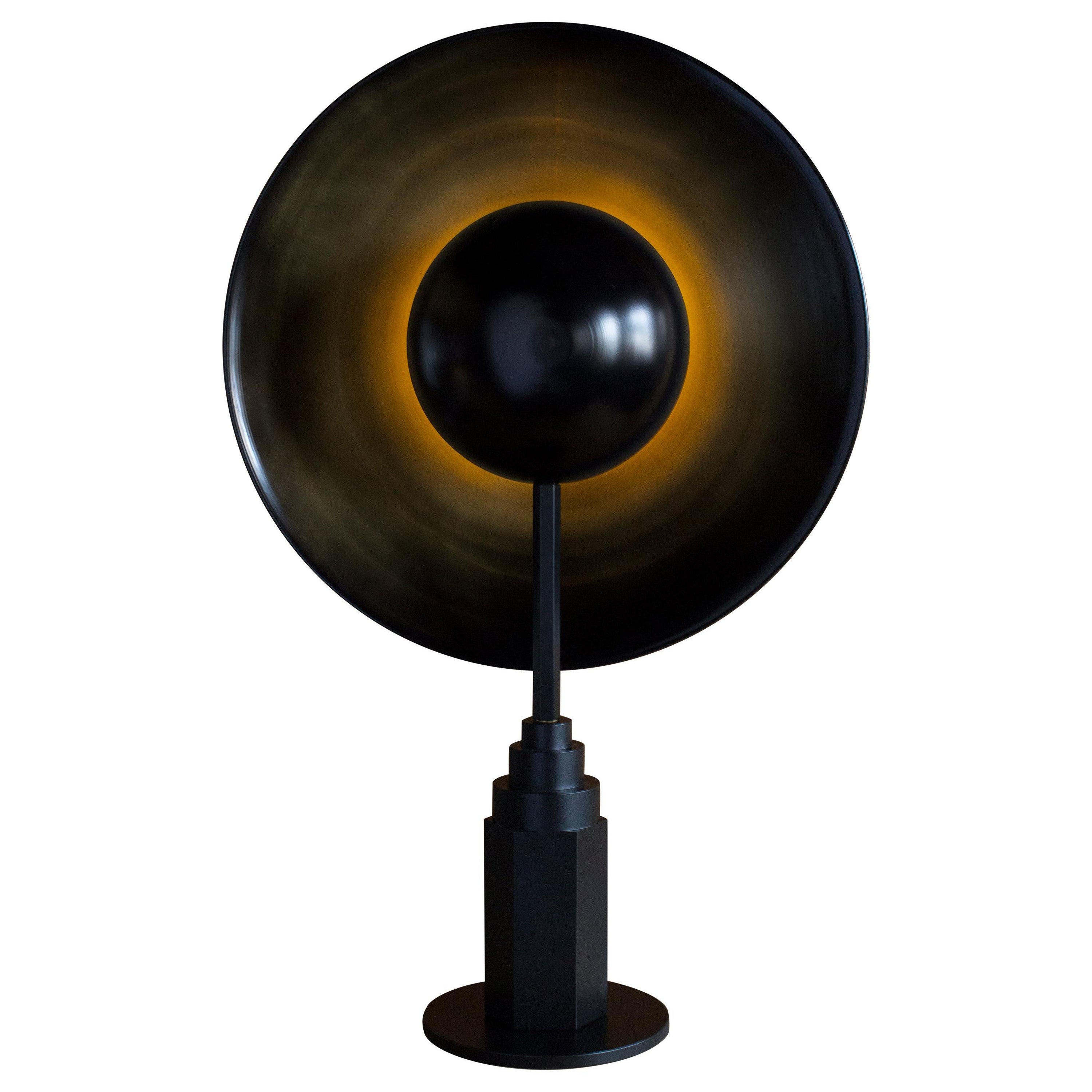 Metropolis Noir, Brass Limited Edition Table Lamp by Jan Garncarek For Sale