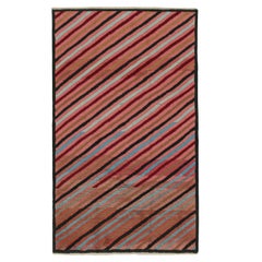 Vintage Zeki Müren Rug in Pink with Polychromatic Stripes by Rug & Kilim