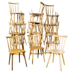 Retro 1950's French Slim Back Stick Back Dining Chairs - Various Quantities Available