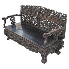 Chinesisches Hartholz-Sofa aus dem 19. Jahrhundert, um 1860