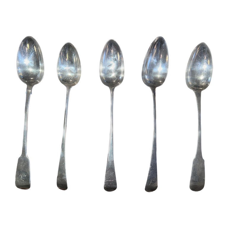 Mixed Hallmarks Sterling Silver Serving Spoons For Sale at 1stDibs