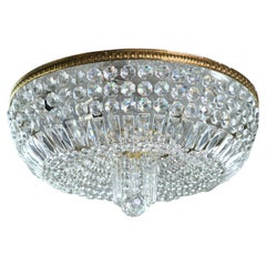 Waldorf Astoria Crystal Swag Flush Mount Chandelier