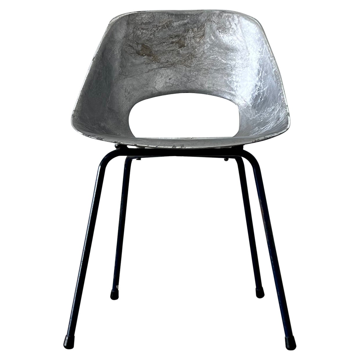 1950s Cast Aluminum Dining Chair by Pierre Guariche for Steiner