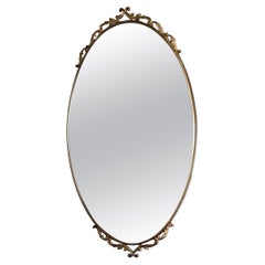 Vintage Italian Brass Mirror with the Filigree on Top and Bottom