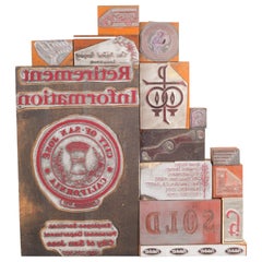 Antique Collection of 14 Typeset Advertising Print Blocks, C.1940  (FREE SHIPPING)