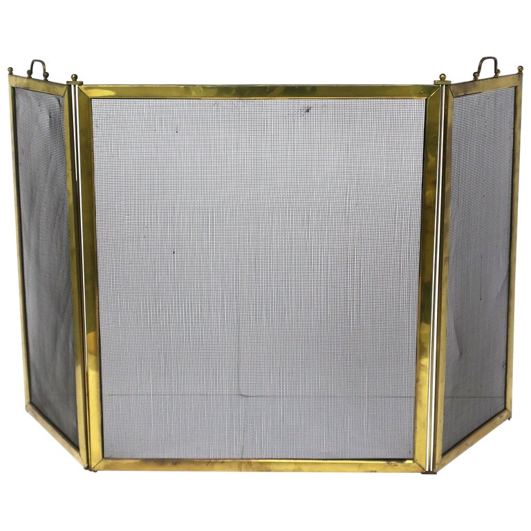 Brass Fireplace Screen For Sale at 1stDibs
