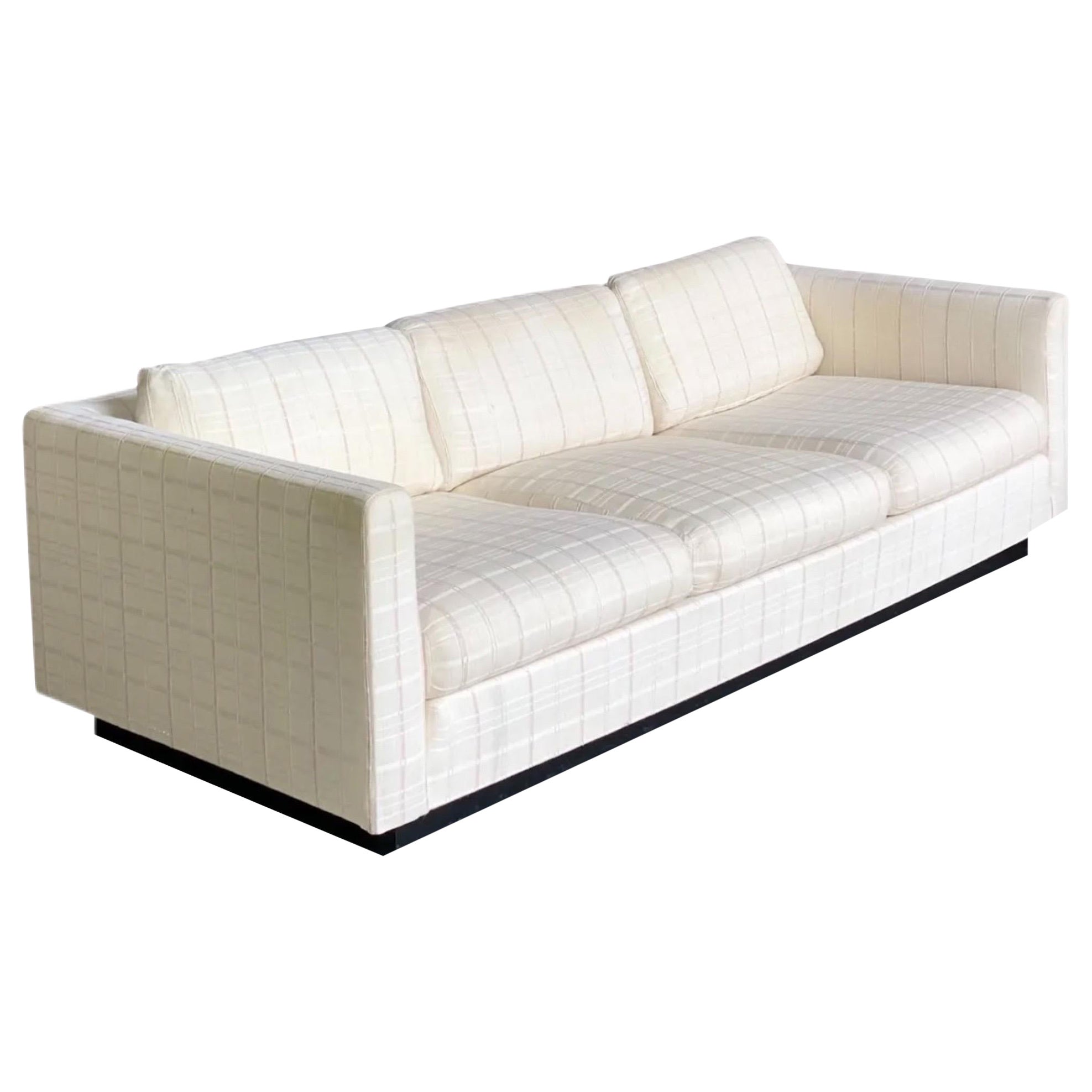 1980er Dreisitzer-Sofa in Smoking-Weiß