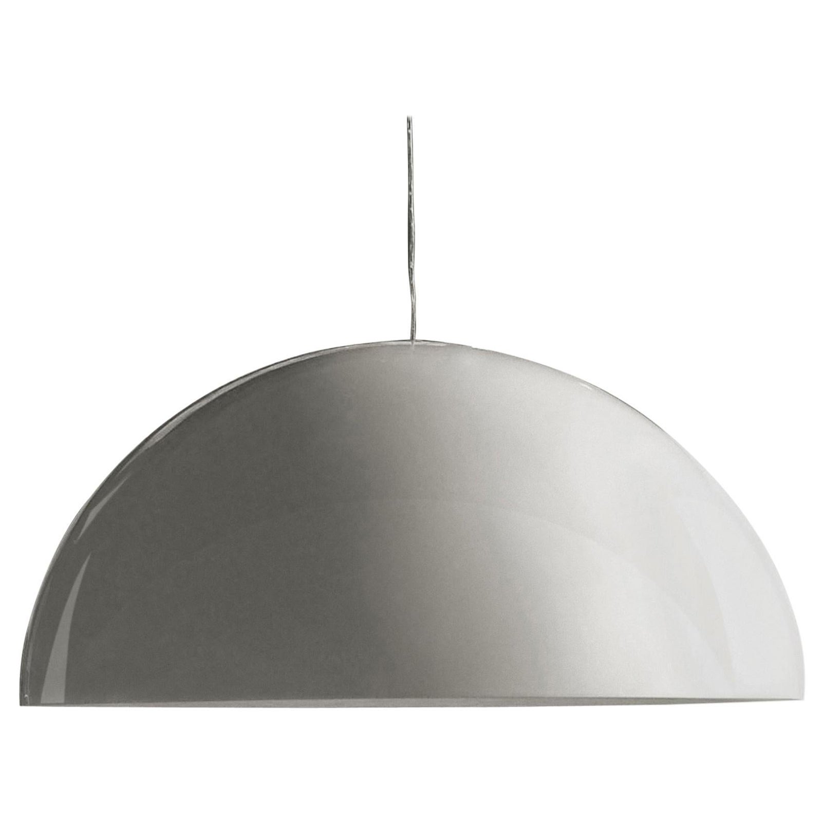 Vico Magistretti Suspension Lamp 'Sonora' 493 Painted White by Oluce For Sale