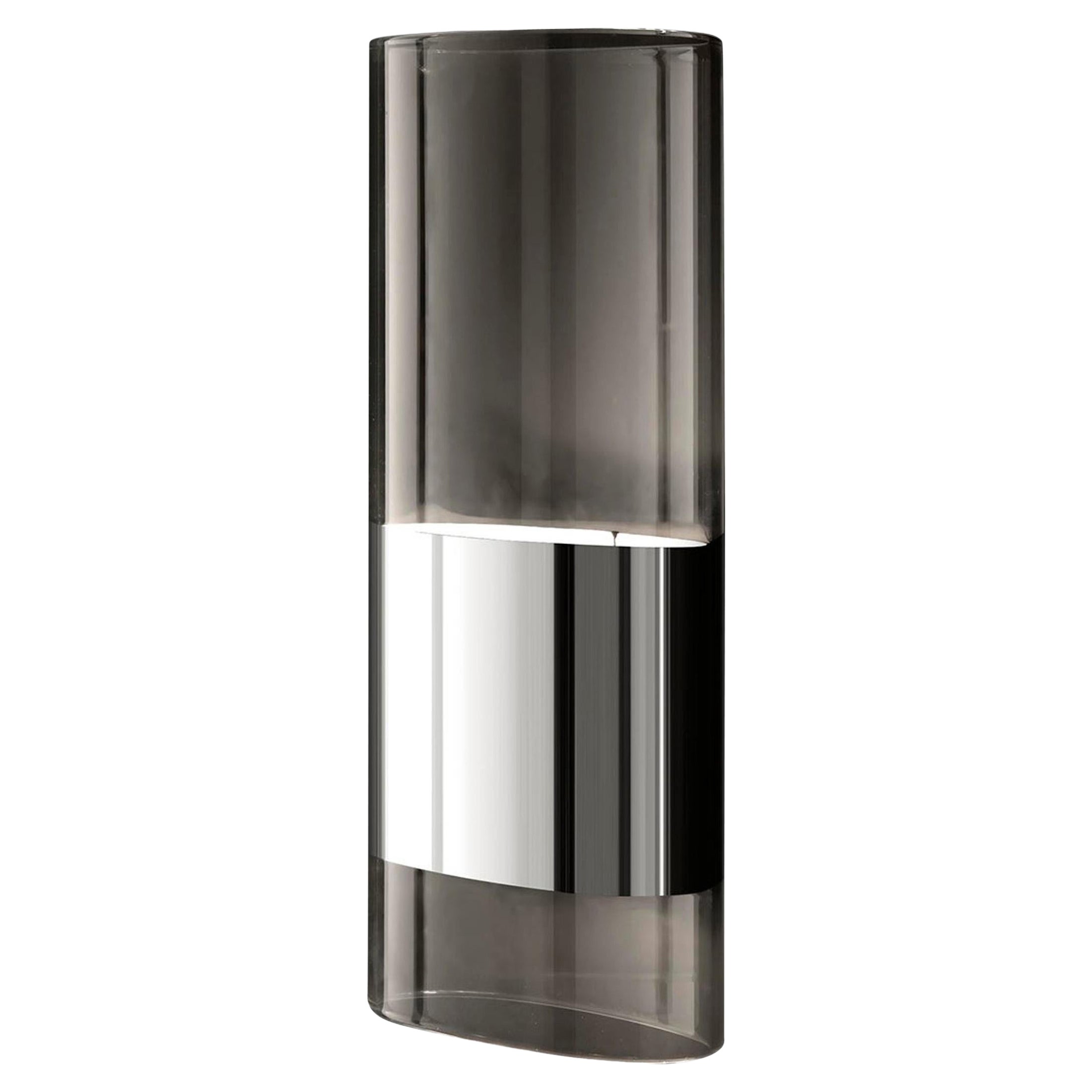 Francesco Rota Wall Lamp 'Line' Medium Aluminium and Pyrex Glass by Oluce For Sale