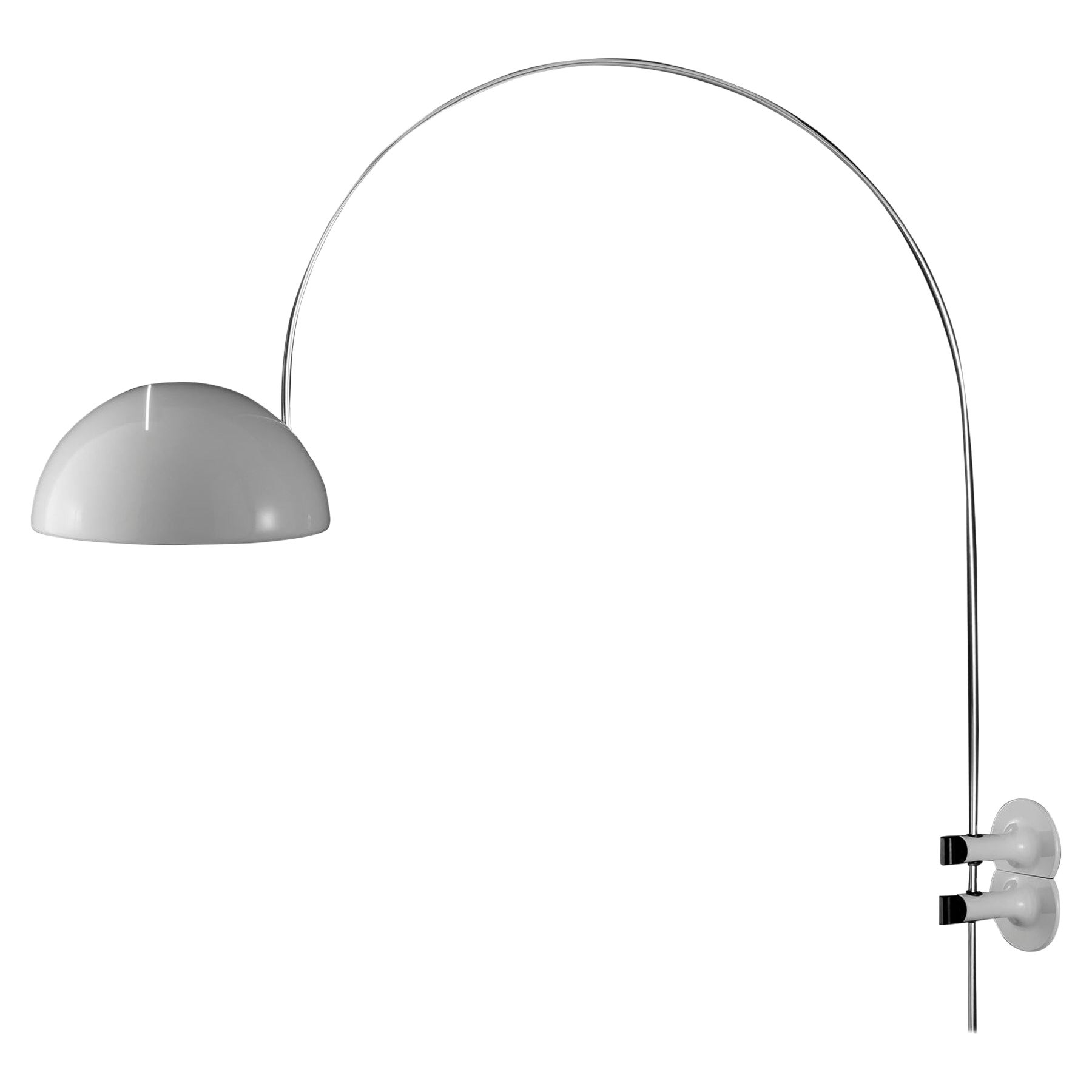 Joe Colombo Wall Lamp 'Coupé' White by Oluce For Sale