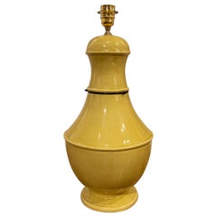 1970s Spanish Ceramic Lamp in Yellow Colour