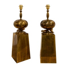 Used 1970s Spanish Pair of Brass Lamps