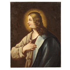 Antikes italienisches religiöses Gemälde des Heiligen 1770, Öl auf Leinwand, 18. Jahrhundert