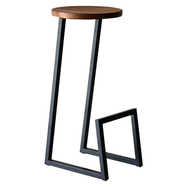 Walnut Corktown Bar Stool by Hollis and Morris For Sale at 1stDibs