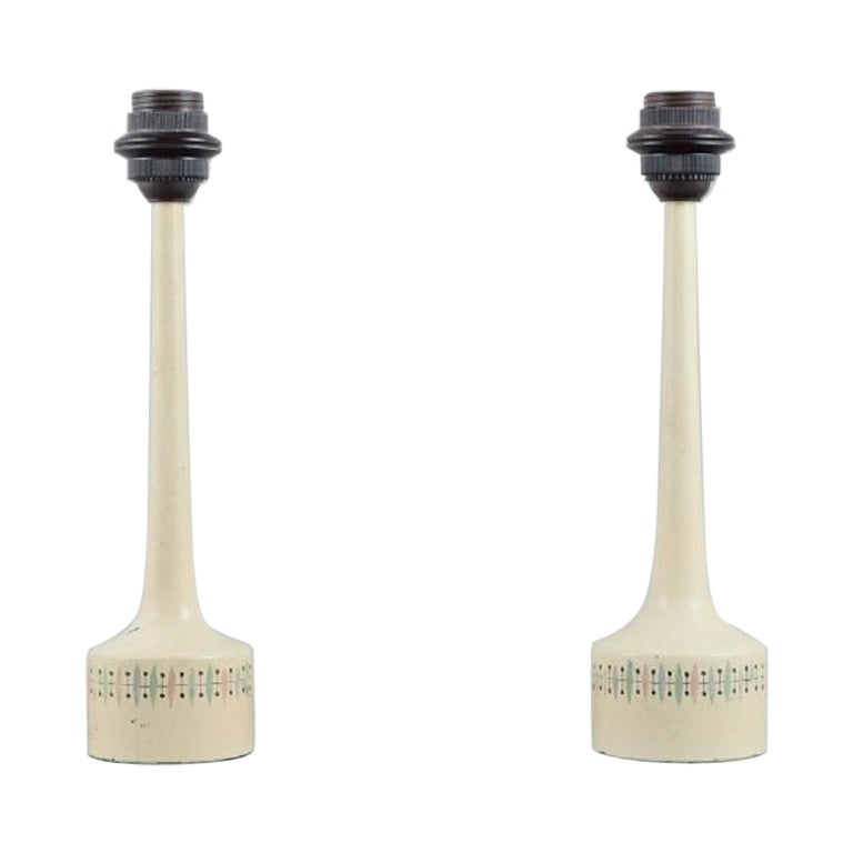 Hans Agne Jakobsson for Markaryd, a Pair of Retro Wooden Table Lamps For Sale