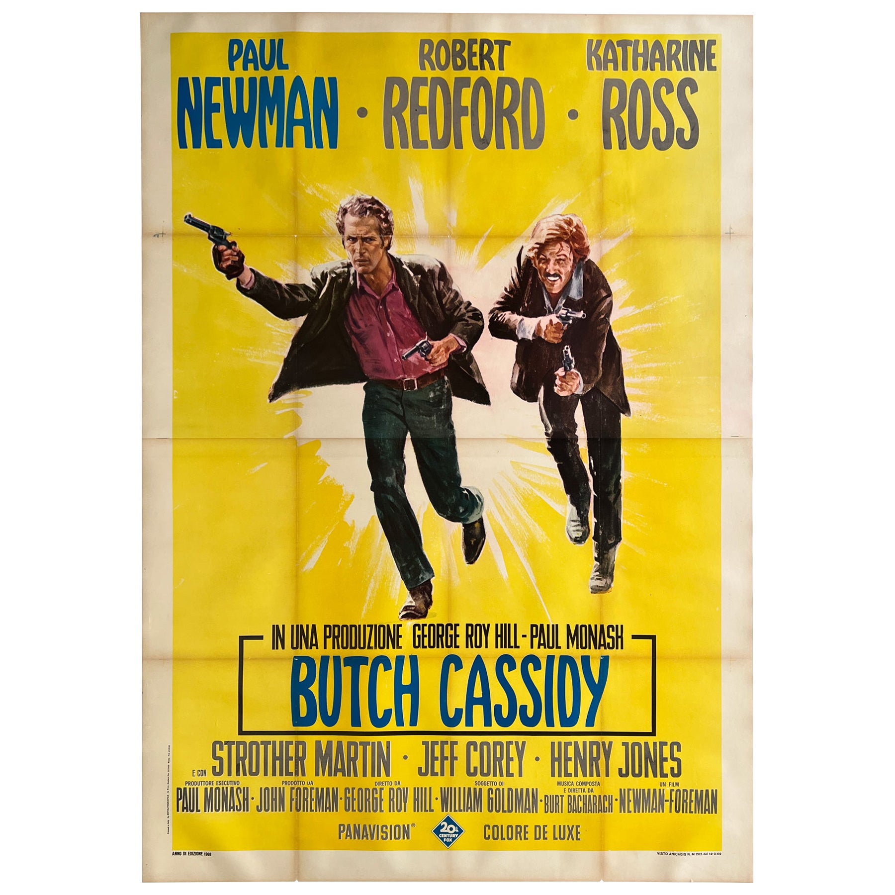 BUTCH CASSIDY AND THE SUNDANCE KID Italienisches Filmplakat, 1970er Jahre, 4 FOGLIO im Angebot