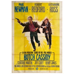 Butch Cassidy and the Sundance Kid Italian Film Movie Poster, 1970's 4 Foglio