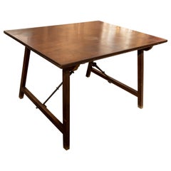 19th Century Spanish Writing Table with One-Piece Mahogany Table Top