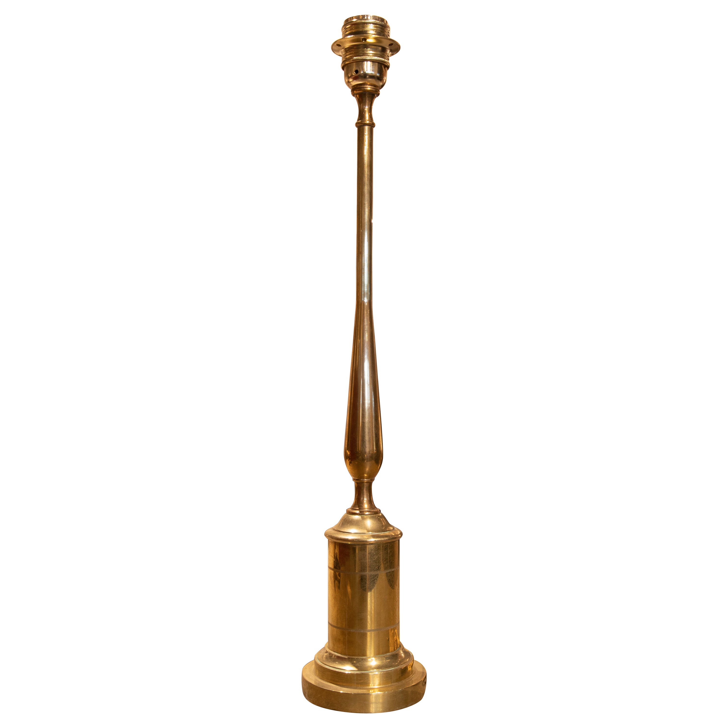 Lampe de table en bronze anglaise de forme simple en vente