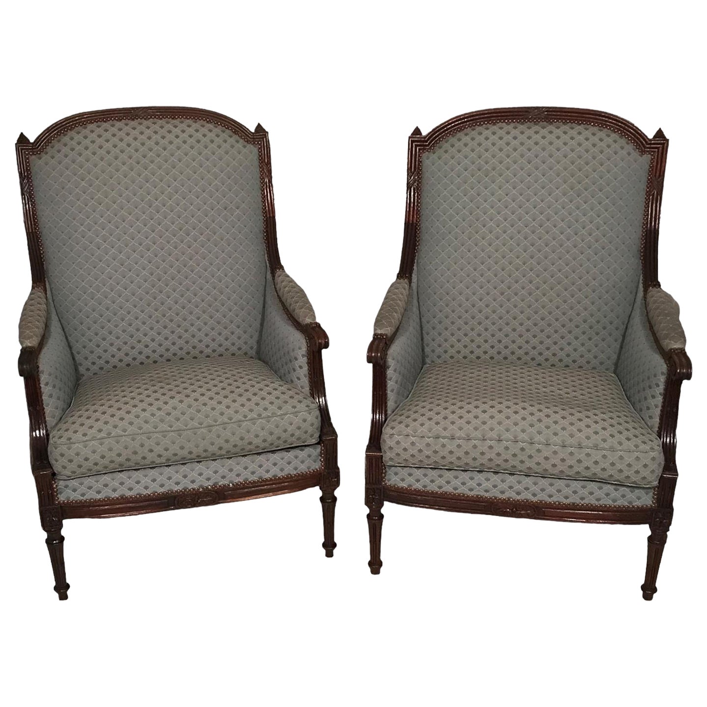 Louis XVI Style Bergere Armchairs, France, 19th Century