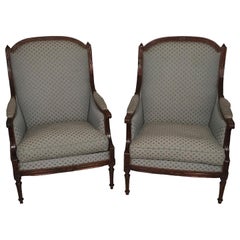 Louis XVI Style Bergere Armchairs, France, 19th Century