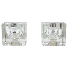 Pair of Vintage TA 14 Ice Cube Glass Lamps by Peill and Putzler Editions