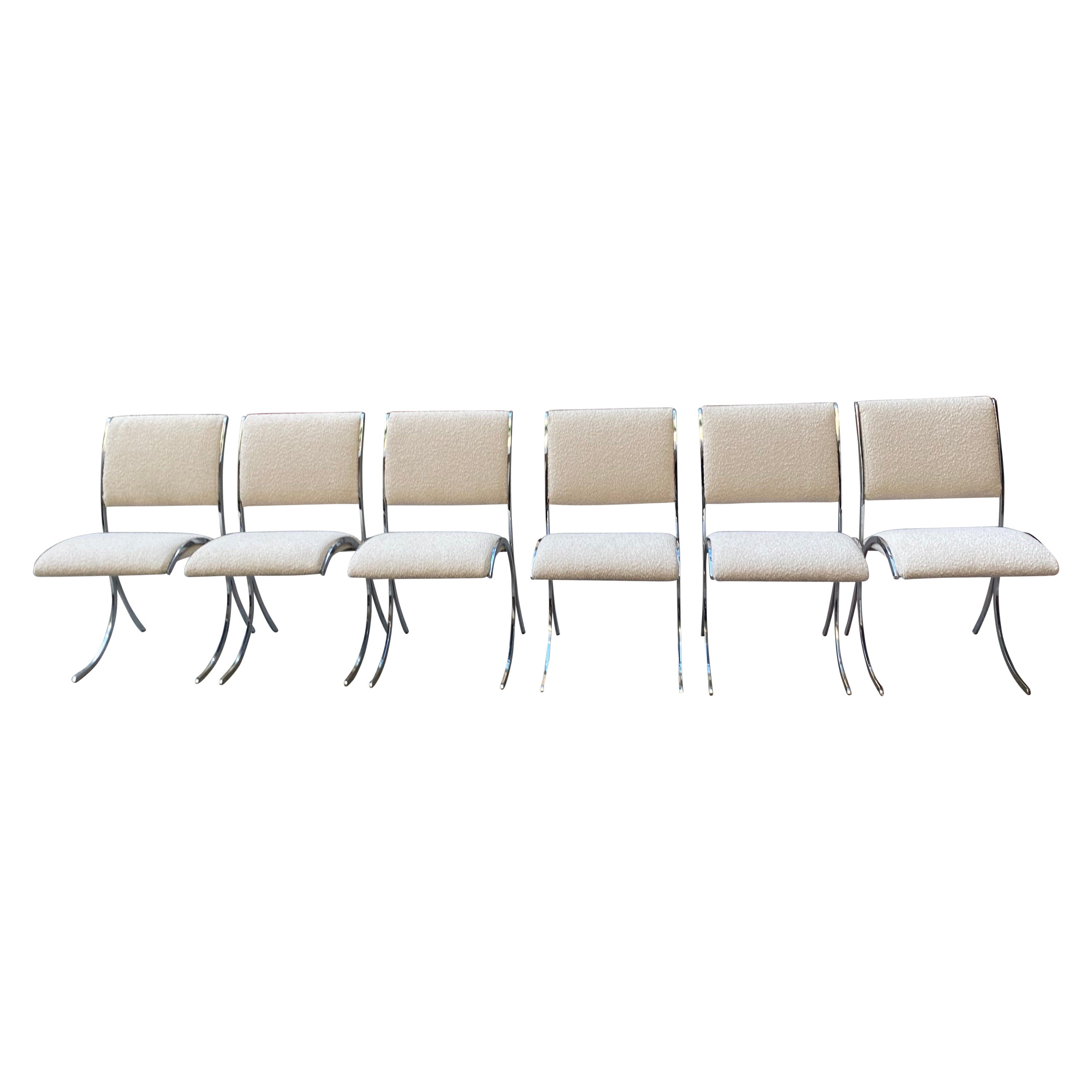 Set of 6 Chairs by Boris Tabacoff Christofle Edition 1970 For Sale