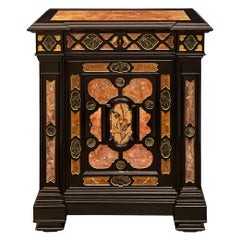 Antique Italian 19th Century Baroque St. Fruitwood & Semi-Precious Stone Cabinet
