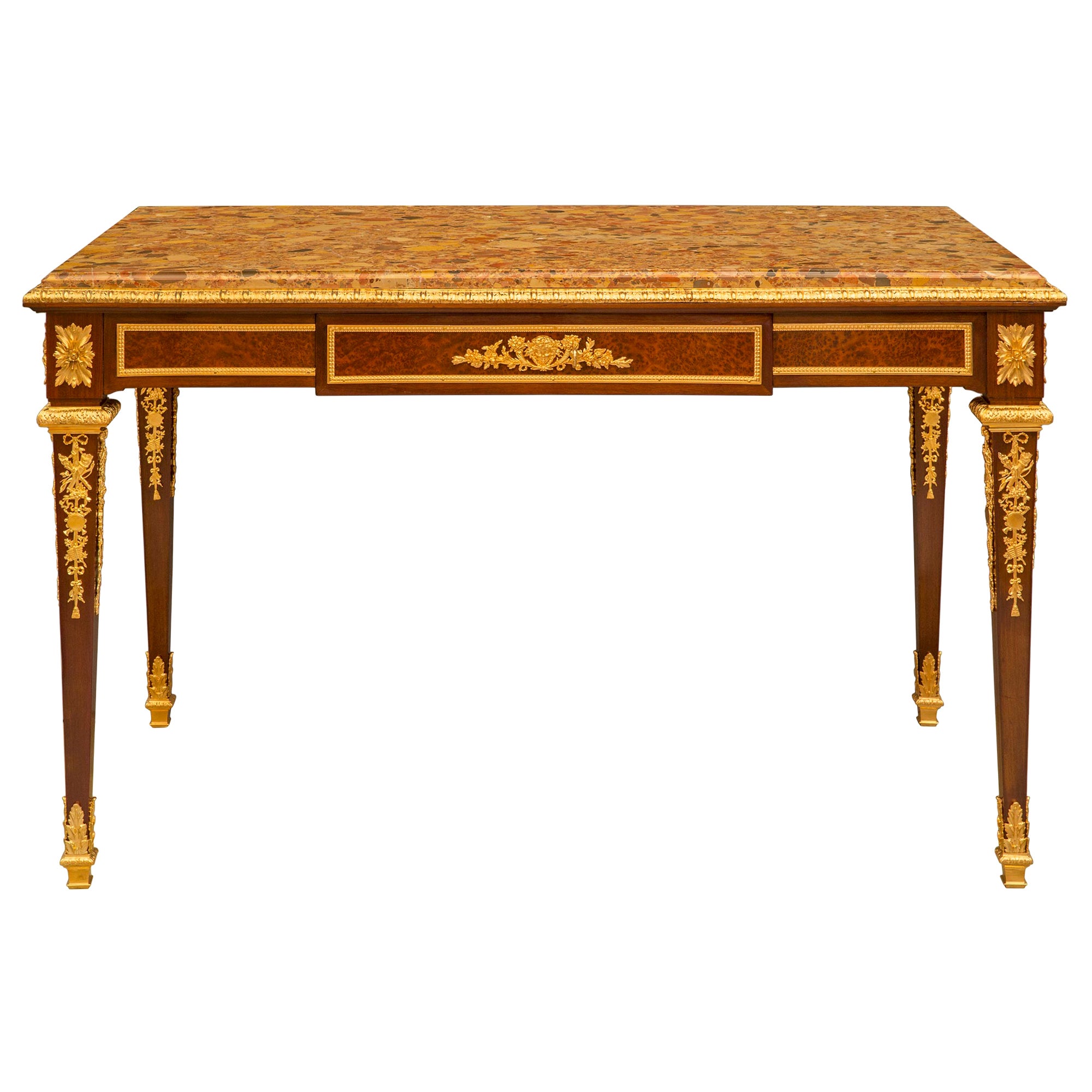 French 19th Century Louis XVI St. Belle Époque Period Table Attributed to Linke For Sale