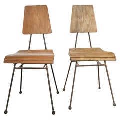 20th Century Pair of Vintage Italian Mid-Century Modern Teakwood Side Chairs