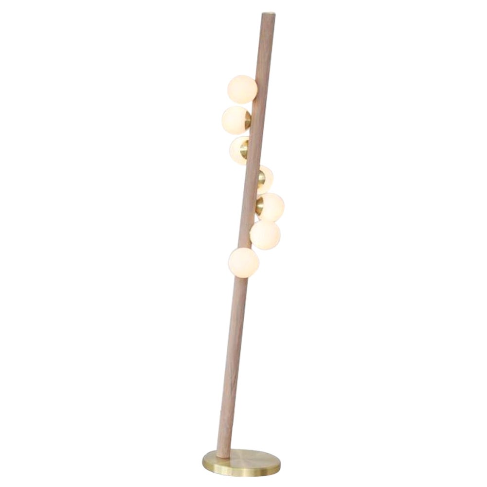 Oak Floor Lamp with Table by Brandt Ranch at 1stDibs