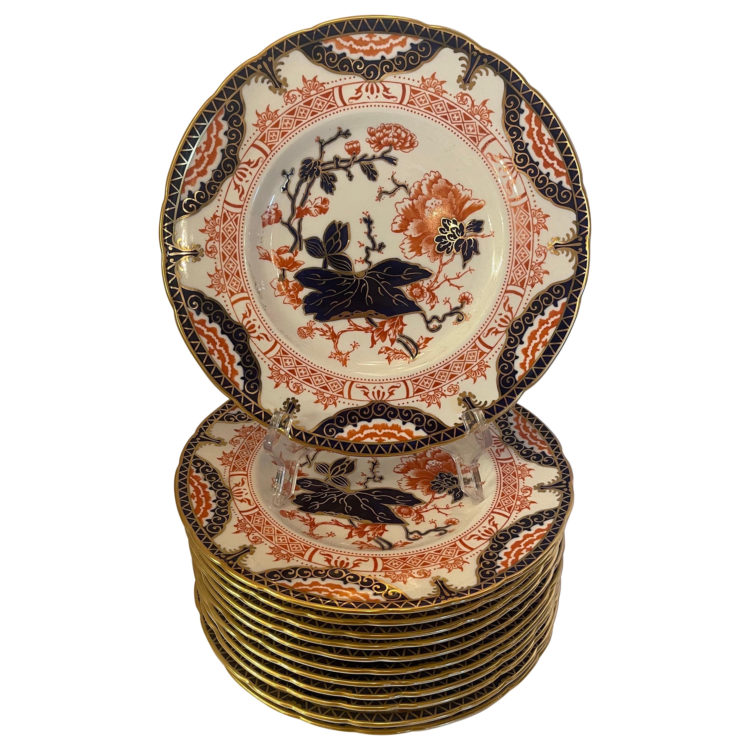 Assiettes à dessert en porcelaine Royal Crown Derby Imari King''s Old Japan 33972Z en vente