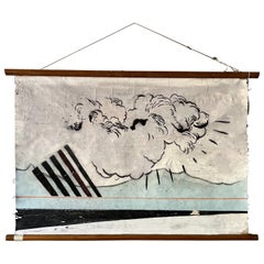 2015 Wolken Banner Abstraktes Gemälde in Mischtechnik von Stillleben Crew (Mando Mar