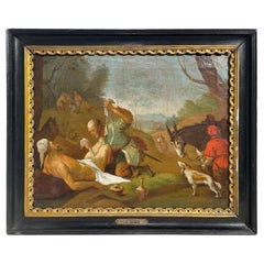 18th Century Austrian Baroque Oil on Canvas Painting by Franz Xaver Hornöck