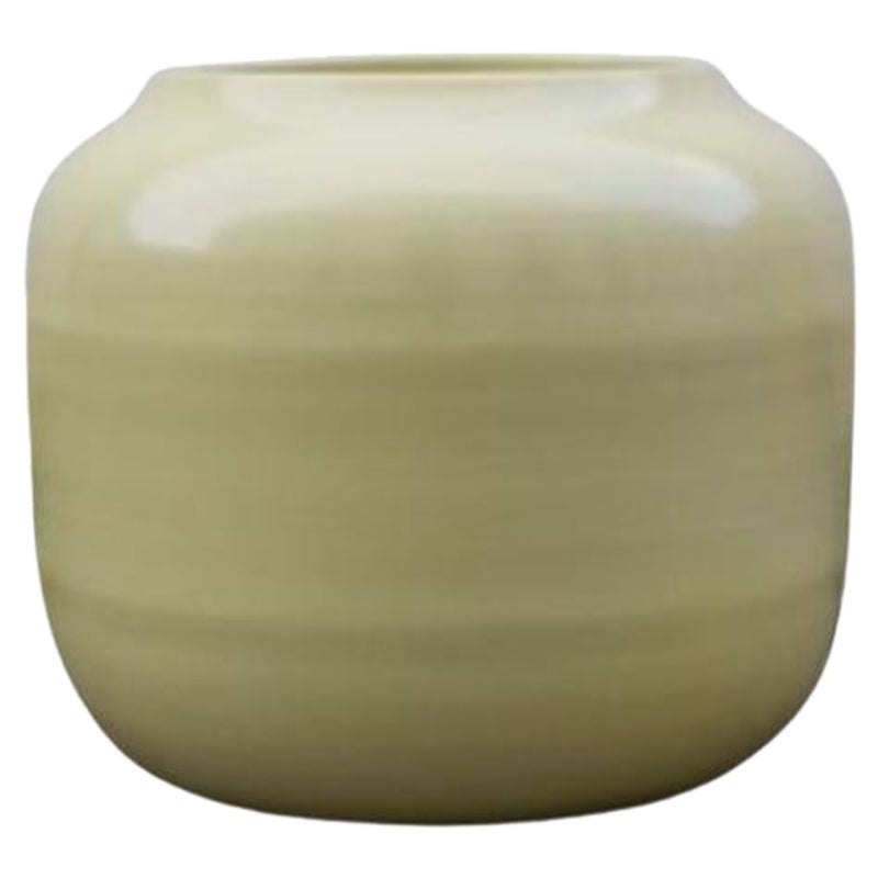 Dialogue Small Planter with Yellow Glaze by WL Ceramics For Sale