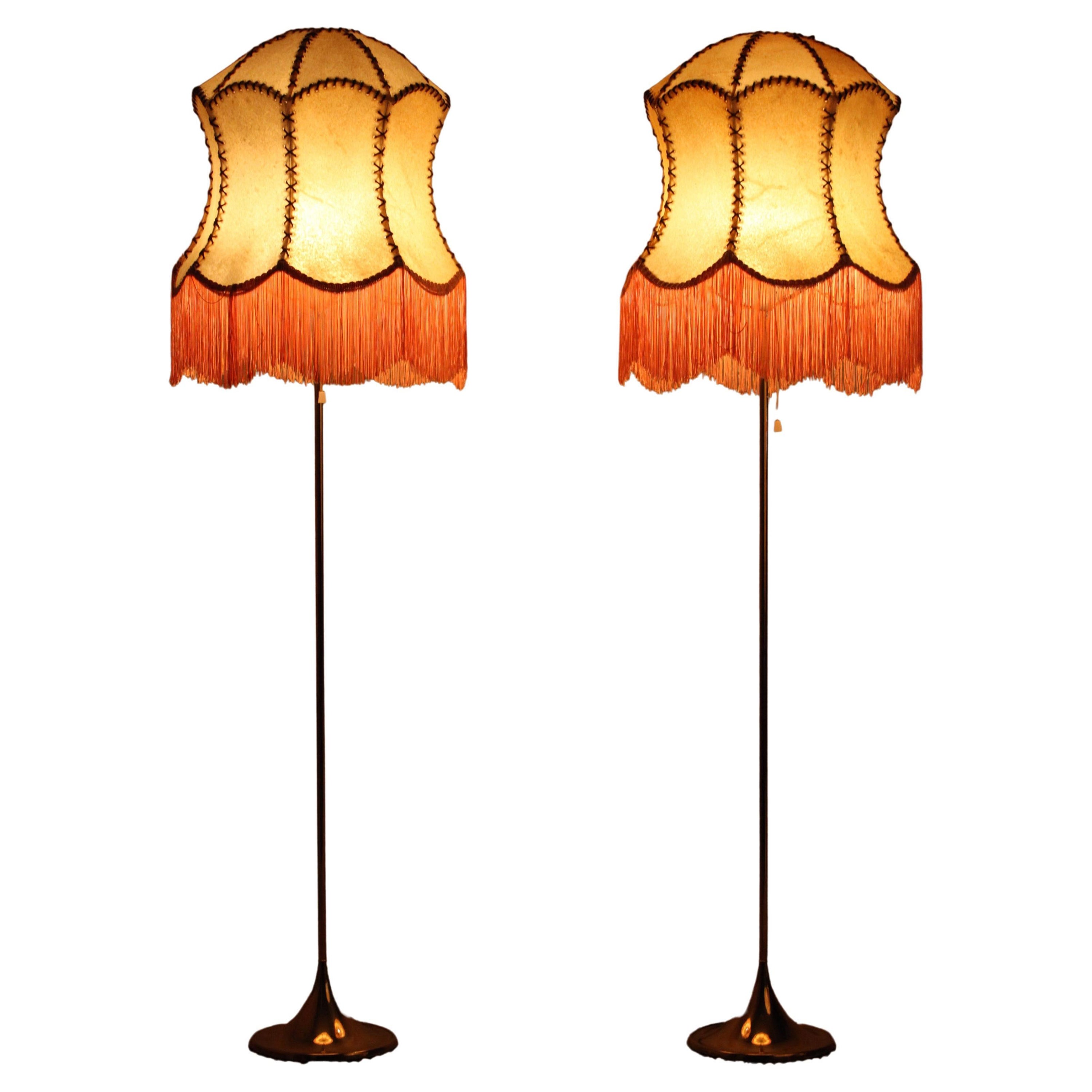 Bergboms, Pair of Floor Lamps, G-024, Brass, Scandinavian Modern / Midcentury