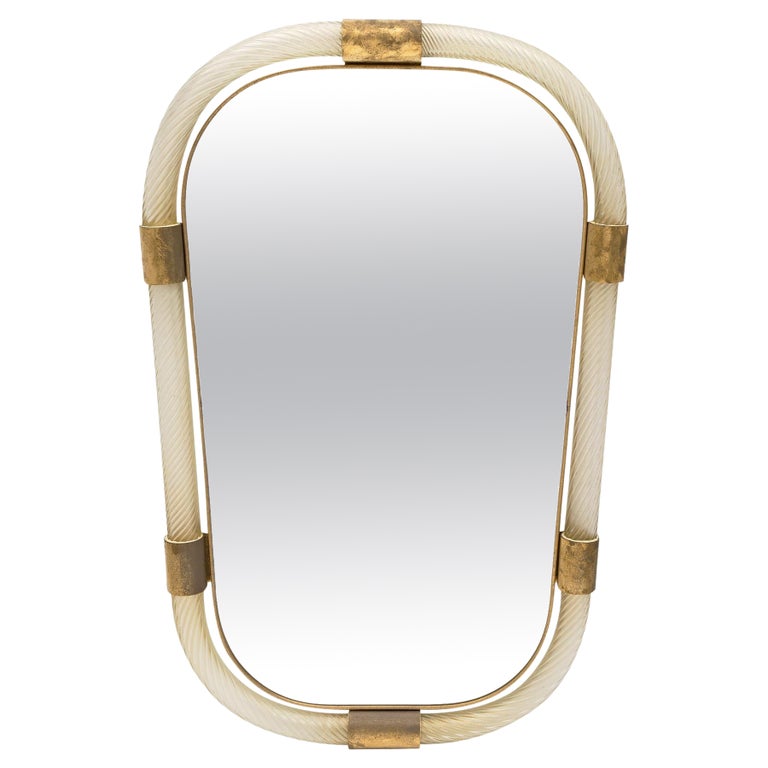 Miroir en bois et stuc doré mid-century années 40-50