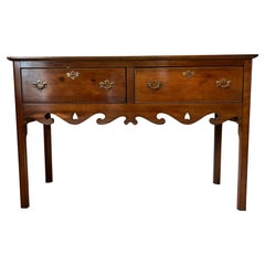 Wright Table Company Two Drawer Credenza with Brass Handles and Escutcheons