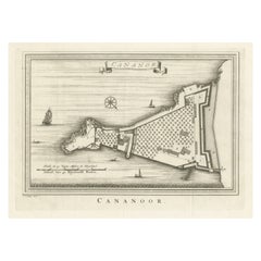 Antique Print of Cannanore Fort, Kerala, India