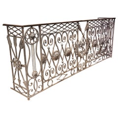 Antique French, Period Louis XVI Wrought Iron Balcony Railing, circa 1785