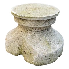 18th Century Hand Carved Stone Column Base Sculpture Doorstop Decorative Element