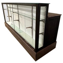 8' Antique Store Counter Showcase Display Cabinet and Workstation